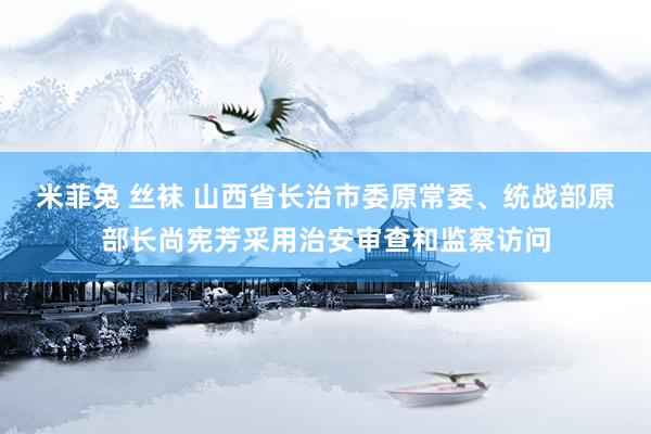 米菲兔 丝袜 山西省长治市委原常委、统战部原部长尚宪芳采用治安审查和监察访问