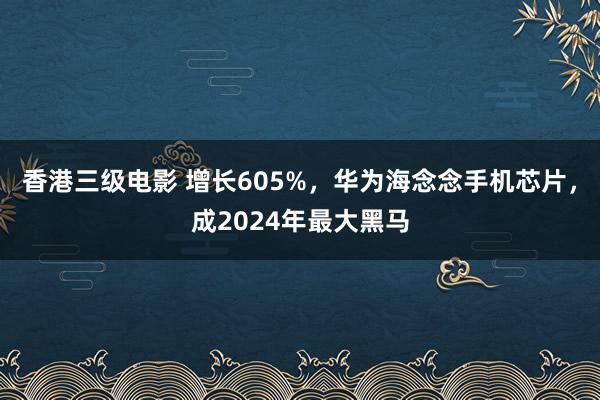 香港三级电影 增长605%，华为海念念手机芯片，成2024年最大黑马