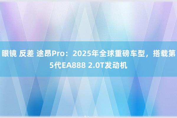 眼镜 反差 途昂Pro：2025年全球重磅车型，搭载第5代EA888 2.0T发动机