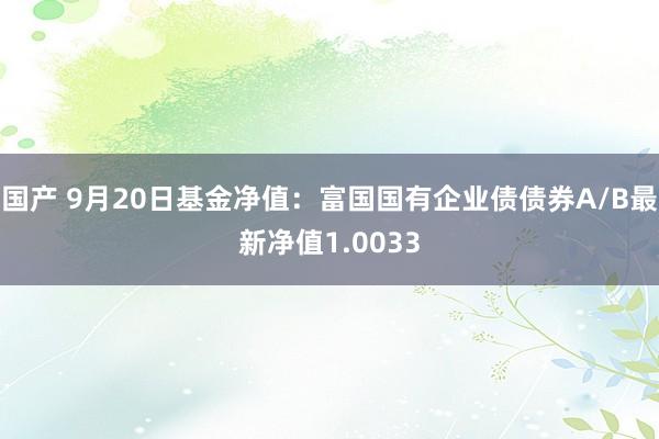 国产 9月20日基金净值：富国国有企业债债券A/B最新净值1.0033