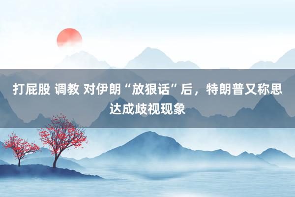 打屁股 调教 对伊朗“放狠话”后，特朗普又称思达成歧视现象