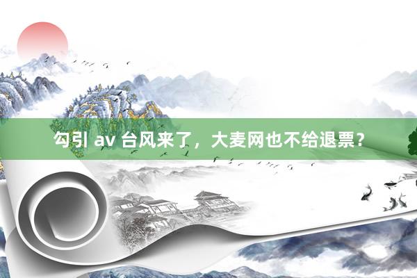 勾引 av 台风来了，大麦网也不给退票？