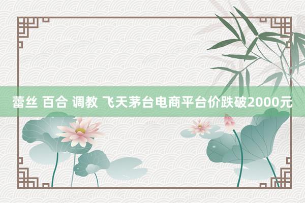 蕾丝 百合 调教 飞天茅台电商平台价跌破2000元