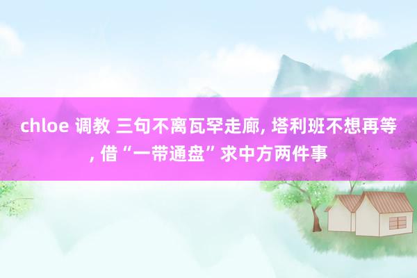chloe 调教 三句不离瓦罕走廊， 塔利班不想再等， 借“一带通盘”求中方两件事