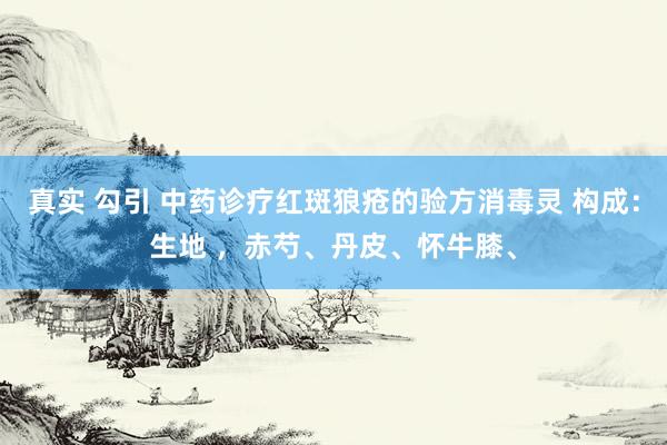 真实 勾引 中药诊疗红斑狼疮的验方消毒灵 构成：生地 ，赤芍、丹皮、怀牛膝、