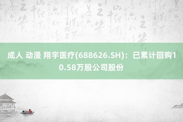 成人 动漫 翔宇医疗(688626.SH)：已累计回购10.58万股公司股份