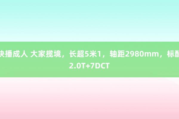 快播成人 大家揽境，长超5米1，轴距2980mm，标配2.0T+7DCT