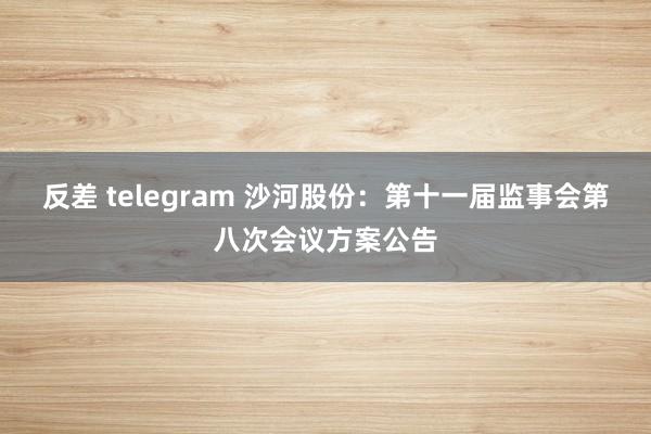 反差 telegram 沙河股份：第十一届监事会第八次会议方案公告