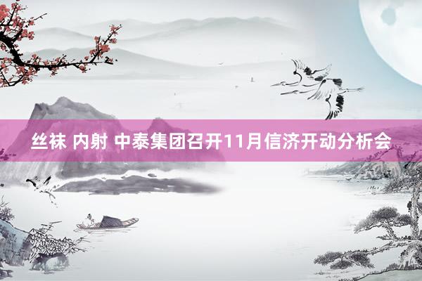 丝袜 内射 中泰集团召开11月信济开动分析会