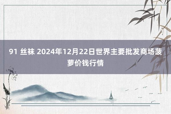91 丝袜 2024年12月22日世界主要批发商场菠萝价钱行情