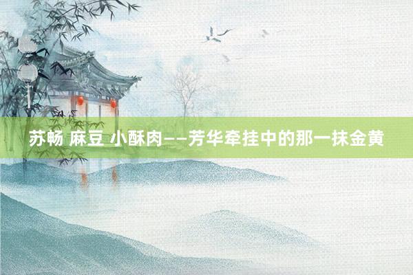 苏畅 麻豆 小酥肉——芳华牵挂中的那一抹金黄