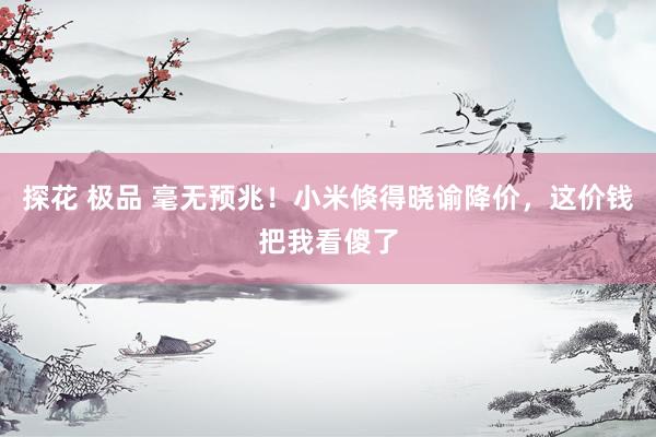 探花 极品 毫无预兆！小米倏得晓谕降价，这价钱把我看傻了