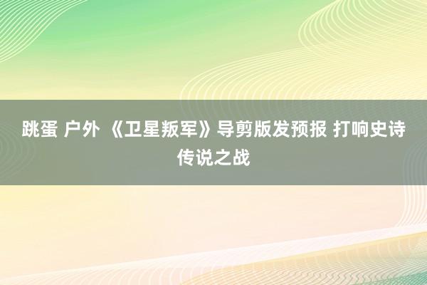 跳蛋 户外 《卫星叛军》导剪版发预报 打响史诗传说之战
