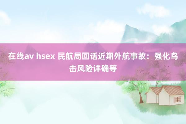 在线av hsex 民航局回话近期外航事故：强化鸟击风险详确等