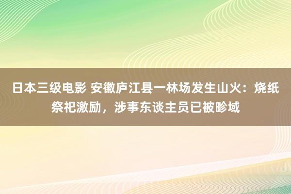 日本三级电影 安徽庐江县一林场发生山火：烧纸祭祀激励，涉事东谈主员已被畛域