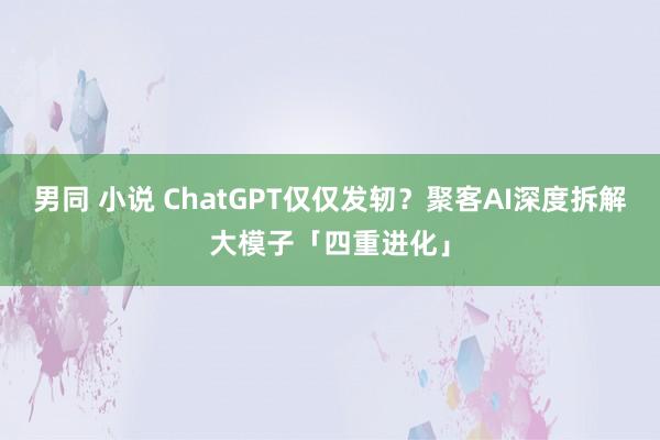 男同 小说 ChatGPT仅仅发轫？聚客AI深度拆解大模子「四重进化」