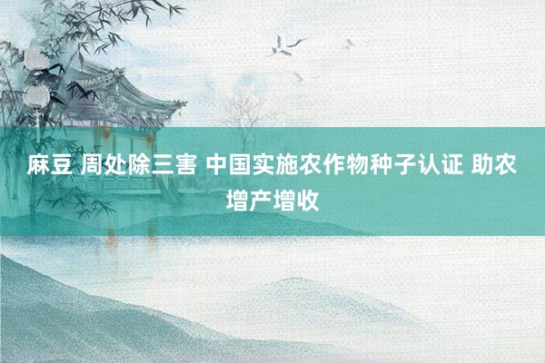 麻豆 周处除三害 中国实施农作物种子认证 助农增产增收