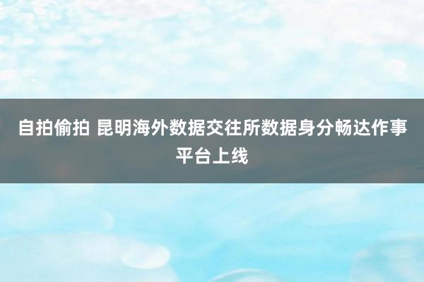 自拍偷拍 昆明海外数据交往所数据身分畅达作事平台上线