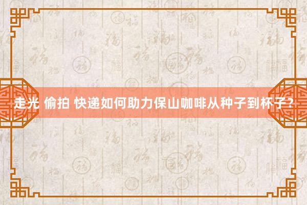 走光 偷拍 快递如何助力保山咖啡从种子到杯子？
