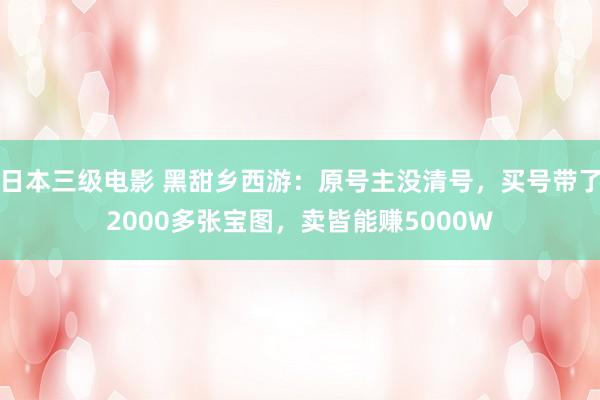 日本三级电影 黑甜乡西游：原号主没清号，买号带了2000多张宝图，卖皆能赚5000W