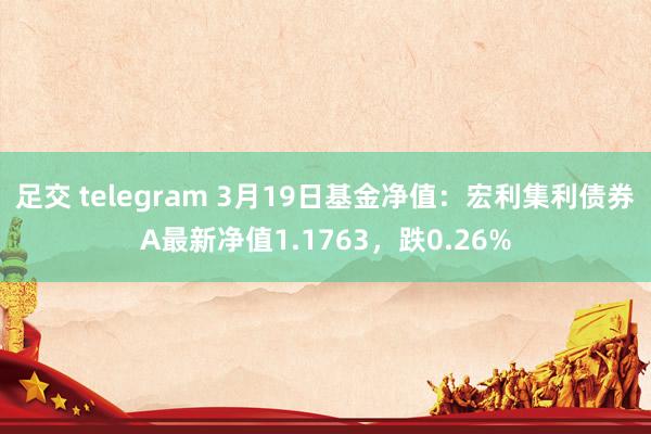 足交 telegram 3月19日基金净值：宏利集利债券A最新净值1.1763，跌0.26%