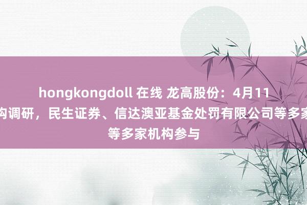 hongkongdoll 在线 龙高股份：4月11日禁受机构调研，民生证券、信达澳亚基金处罚有限公司等多家机构参与